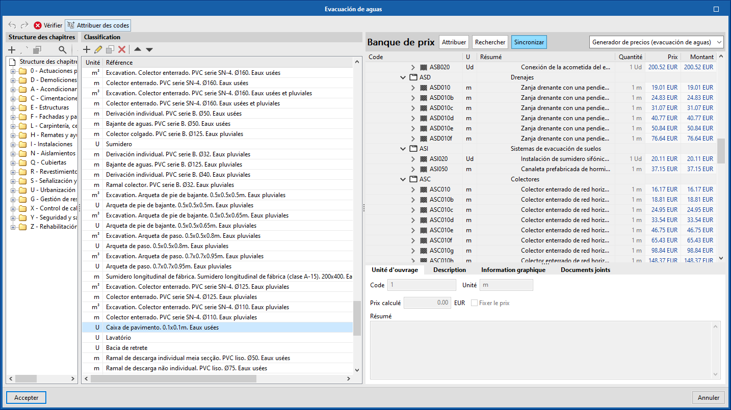 Onglet "Budget" dans les applications Open BIM de la phase de projet